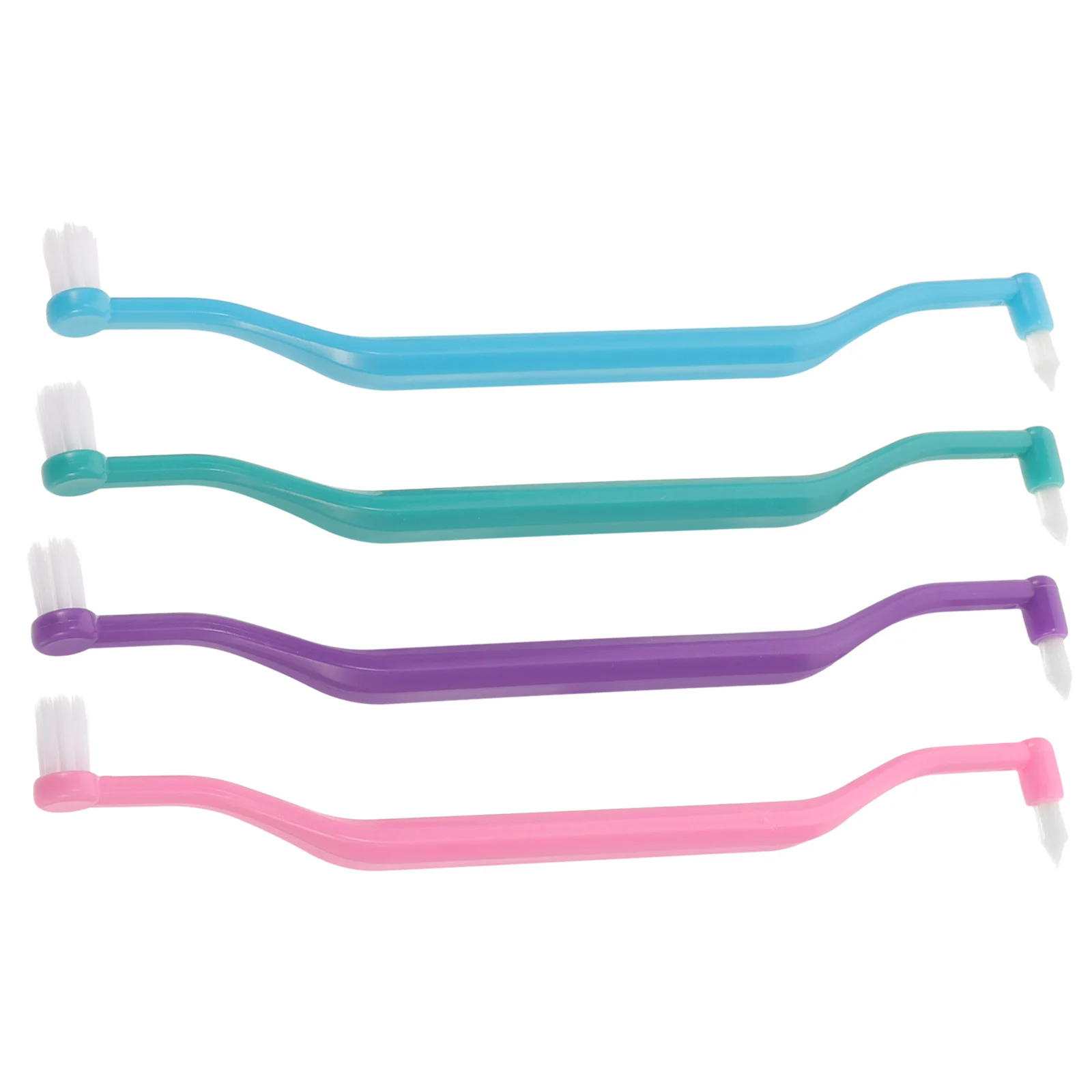 4 Pcs Toothbrushes Double Headed Ergonomic Tapered Orthodontics Double-headed Household Home Accessory Travel