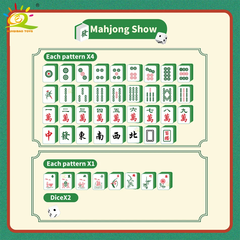 HUIQIBAO MOC Mahjong Table Model Mini Building Blocks Mah-jong Micro Bricks Set Board Game City Construction Toys for Children