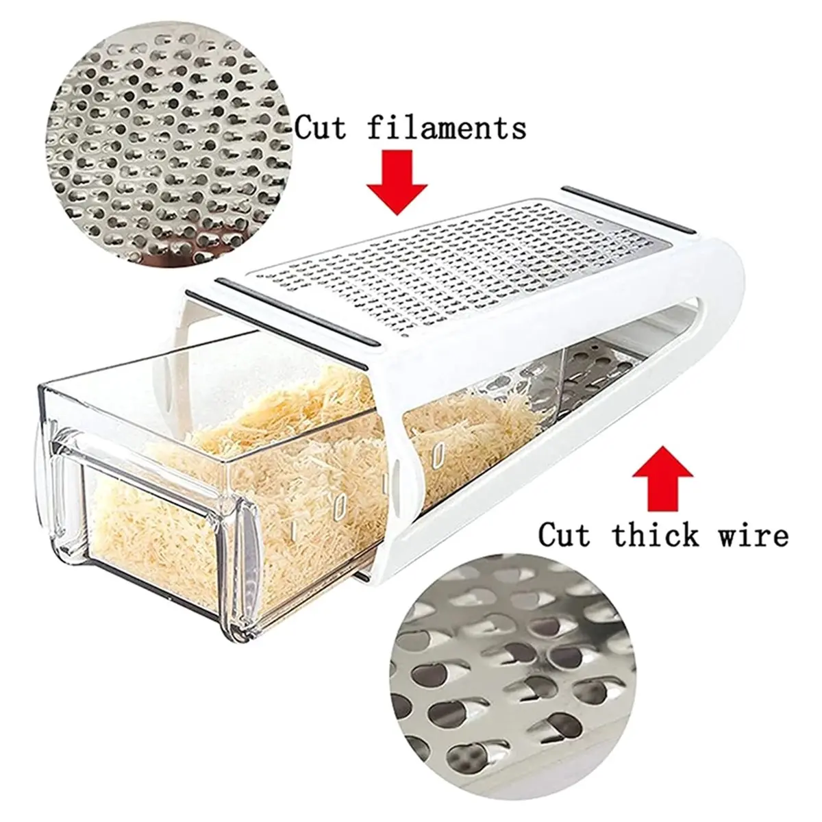 

2026 New Double-Sided Blades Cheese Vegetables Grater Carrot Cucumber Slicer Cutter Box Kitchenware Stainless Kitchen Tools