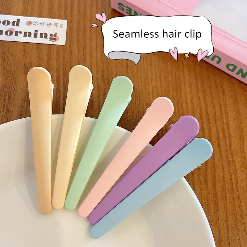 6Pcs แฟชั่นไอศกรีมสี Matt พลาสติกเป็ดคลิปผมจัดแต่งทรงผมคลิปไม่มีรอยต่อ Barrette แต่งหน้า Hairpin Headwear สำหรับหญิง