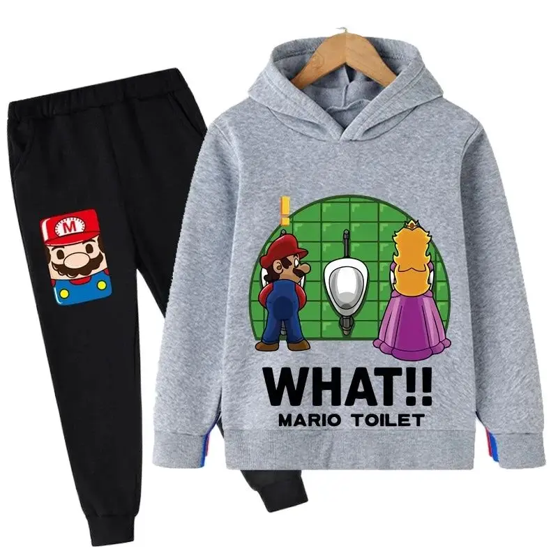 New Game Super Mario Bros Set Kids Sweatshirt Children Jacket Boy Girl Clothes Spring Autumn Hoodie 3-12 Years Old Sweater Sales