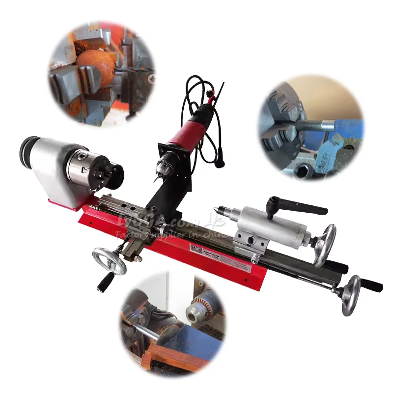 LY Mini DIY Household Buddhist Beads Lathe Machine for Aluminum Steel Copper Plastic Cut and Punch optional 4 Jaw 65/80mm Chuck