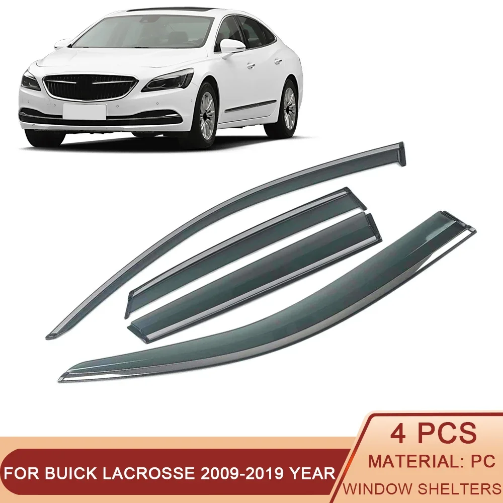 For BUICK LaCrosse 2009-2019 Auto Car Window Sun Rain Shade Visors Shield Shelter Protector Cover Trim Frame Sticker Accessories