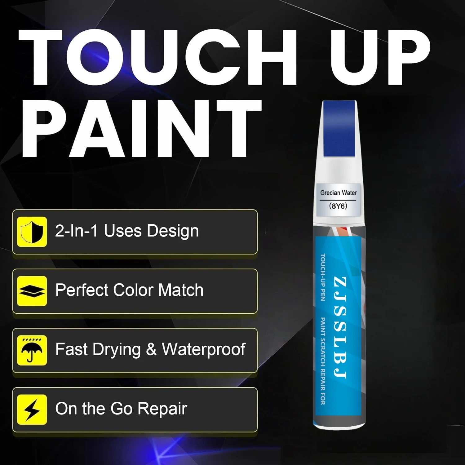 Grecian Water(8Y6) for Lexus Touch Up Paint Pen, 2 in 1 Car Scratch Remover with Pen Tip and Brush, Precise Color Match for Car