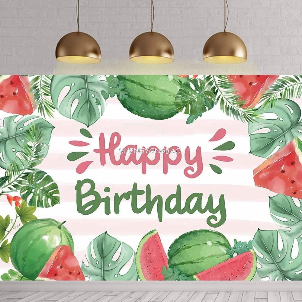 Фон для фотосъемки клубника и арбуз Сладкий День Рождения новорожденные дети Душ девочки фотостудия фон