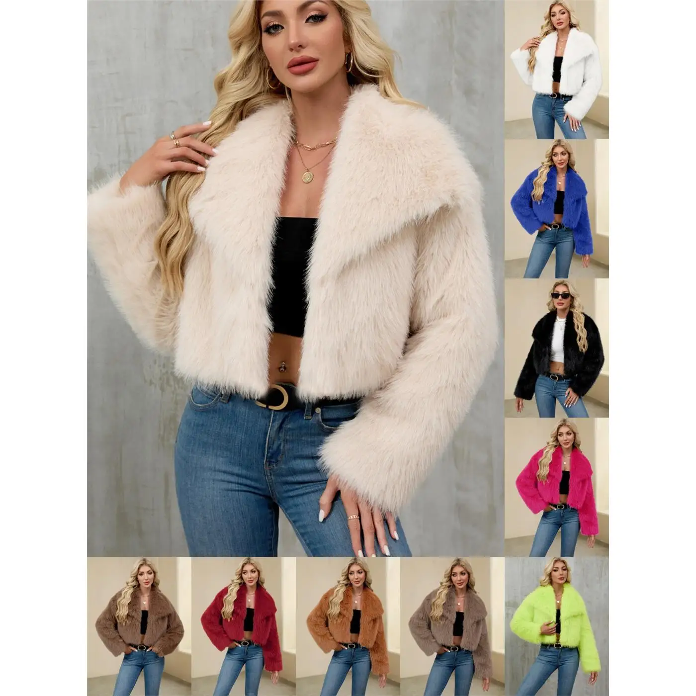 Women's Short Fur Coat Asymmetric Flip Collar Warmth  Fur Patterned Commute Style Cotton Blend Long Sleeve Winter Jacket