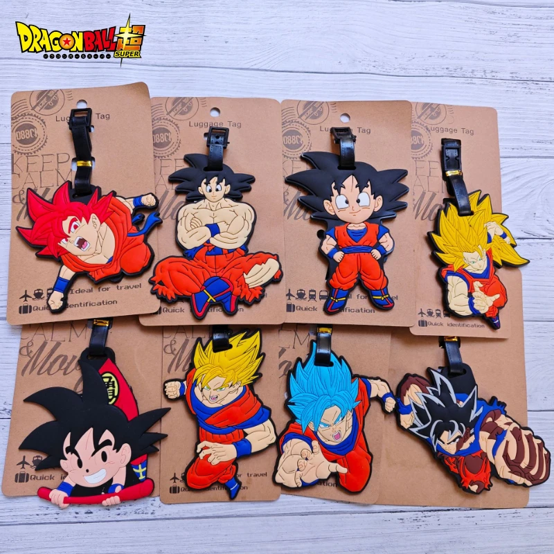 Anime Dragon Ball Luggage Tags Cartoon Silica Gel Son Goku  Super Saiya Pendant Suitcase Bag Decoration Travel Accessories Gift