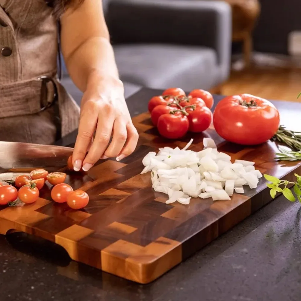 

Acacia Wood Splicing Chopping Board Double-sided Using Moldy Proof Cutting Board Rectangular Damp-proof Chopping Block Fruit