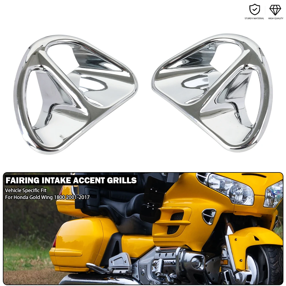 Fairing Intake Accent Grills Air Intake Insert Trim Cover - Chrome Fit For Honda Gold Wing 1800 F6B GL1800 ABS GL1800A 2001-2017