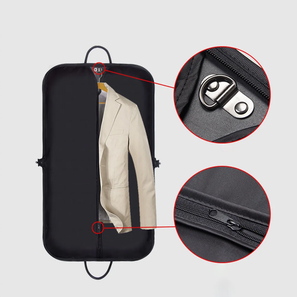 

Black Oxford Cloth Suit Cover Breathable Reusable Zippered Clothing Storage Bag Dustproof Garment Coat Carrier