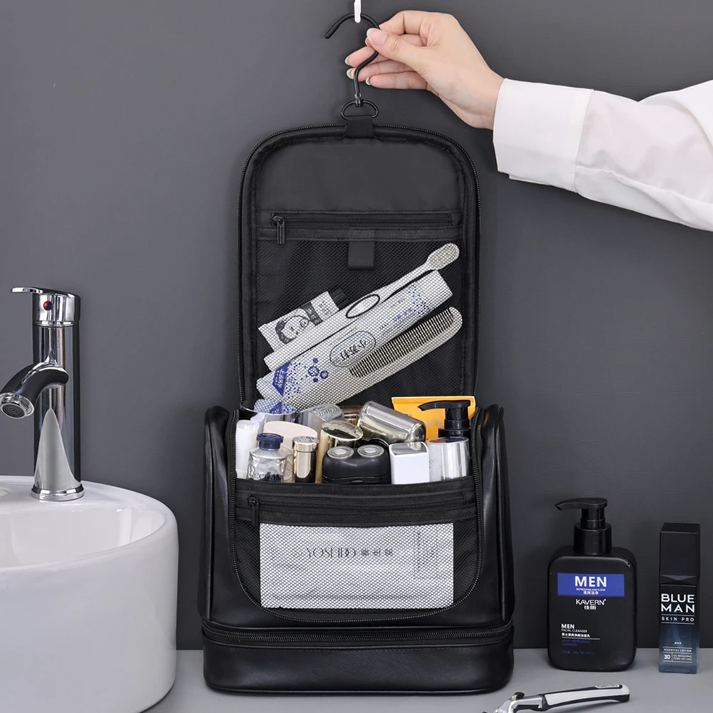 Grenzüberschreitende Business-Kulturtasche für Herren, großes Fassungsvermögen, hochwertige, multifunktionale, wasserdichte Make-up-Tasche, handgehaltene Aufbewahrungstasche – Detail 6