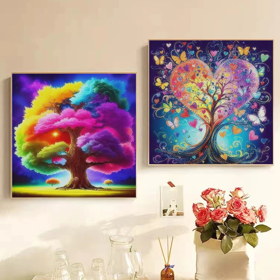 SDOYUNO 5D Diamond Painting Set Tree Landscape Full Diamond Embroidery 5D Diamond Pictures Color Fantasy Perfect Gift Home Decor