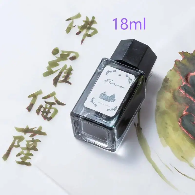 Ostrich Ink X Yunting Jointly Developed The First Bullet Of The City Series Sheen Color Ink Florence Emerald Cold Jade
