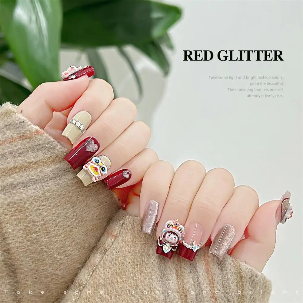 Hochwertige Maniküre ohne Verformung Maniküre-Zubehör im chinesischen Stil wieder verwendbares, langlebiges Zubehör für Weihnachten