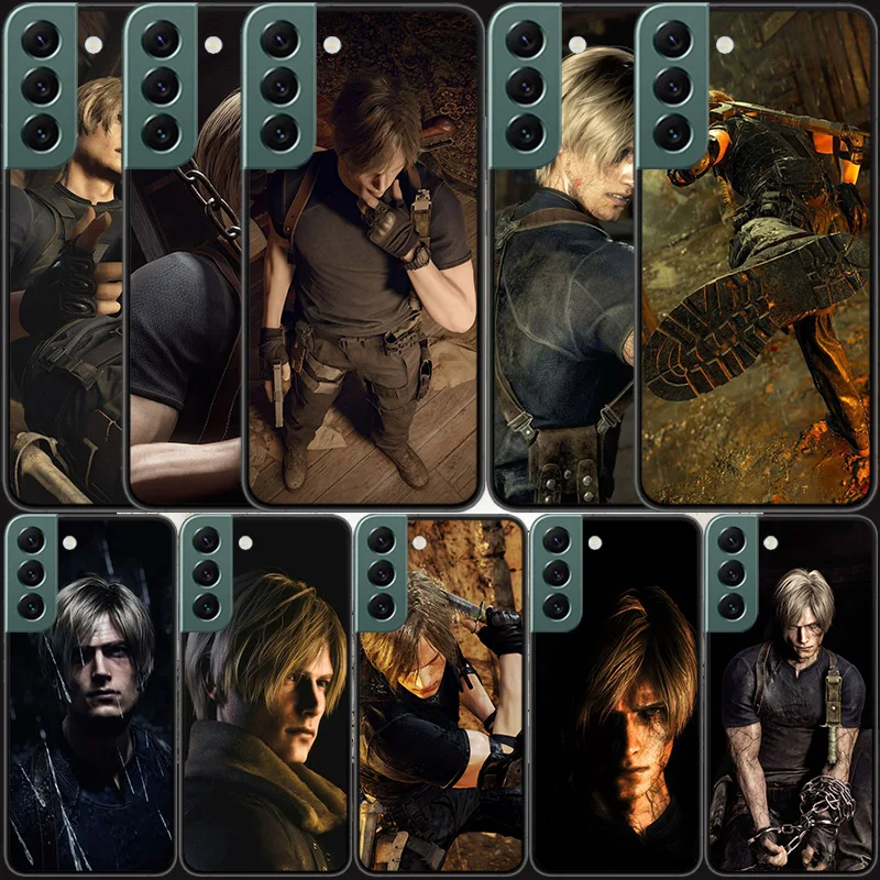 Leon Kennedy Resident Evil 4 Phone For Samsung Galaxy S24 S22 Ultra S21 Plus S20 S23 S24 FE Case S10 5G S10E S9 Cover Silicone S