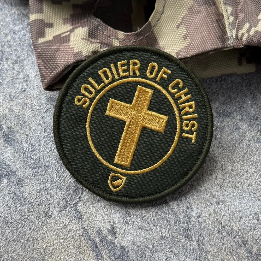 Parche táctico bordado Soldado de Cristo para moral airsoft - imagen 3