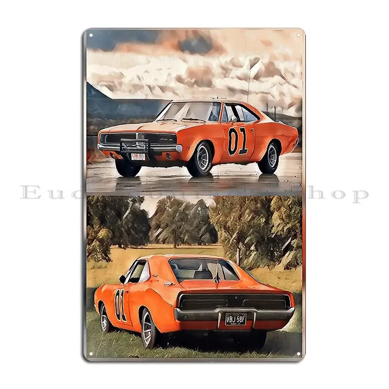 Lover Gift The Dukes Of Hazzard Retro Wave Metal Signs Garage Club Printed Funny Decoration Garage Tin Sign Poster