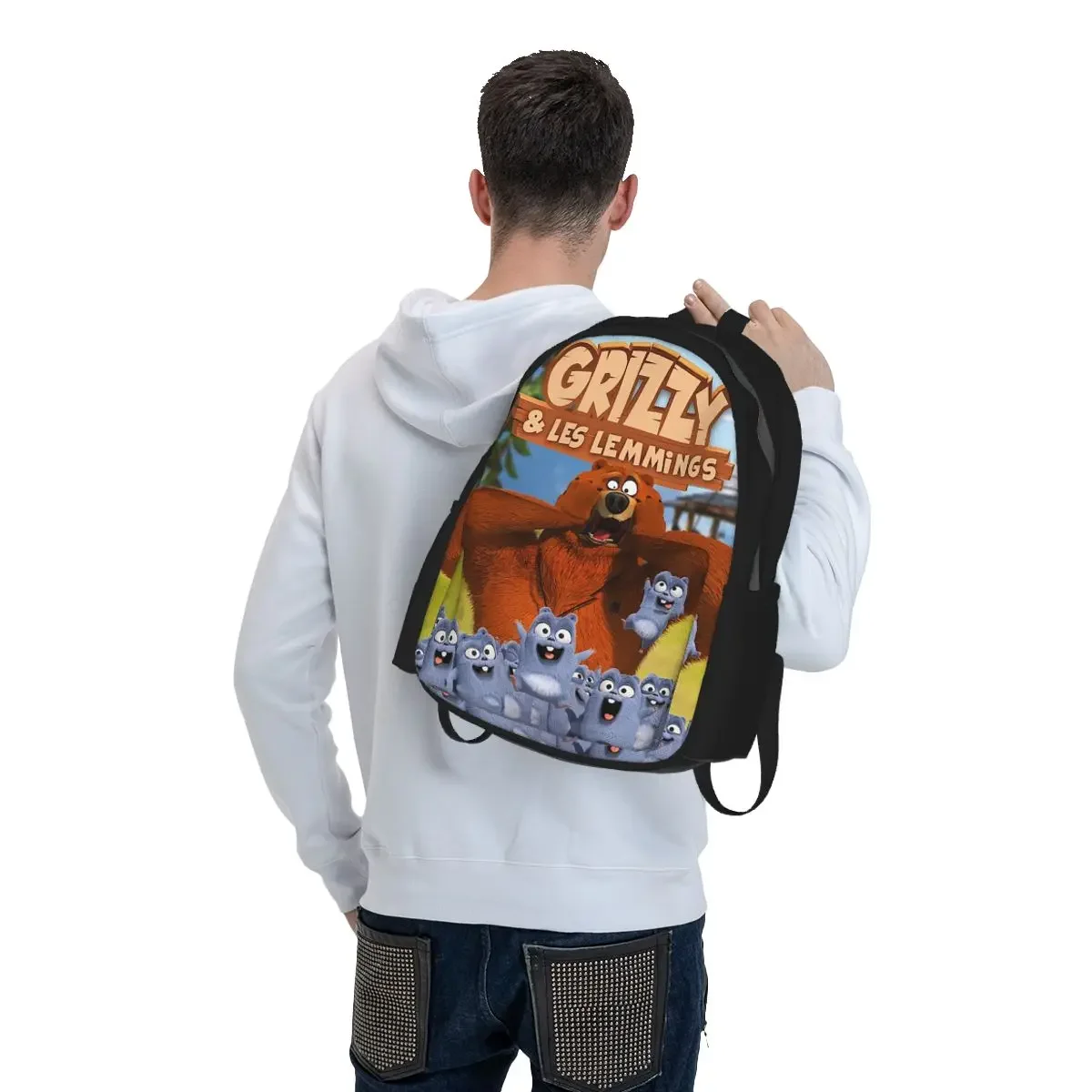 Animation Grizzy And The Lemmings Cartoon Anime Backpack Boys Girls BookBag Children School Bag Computer Shoulder Bags