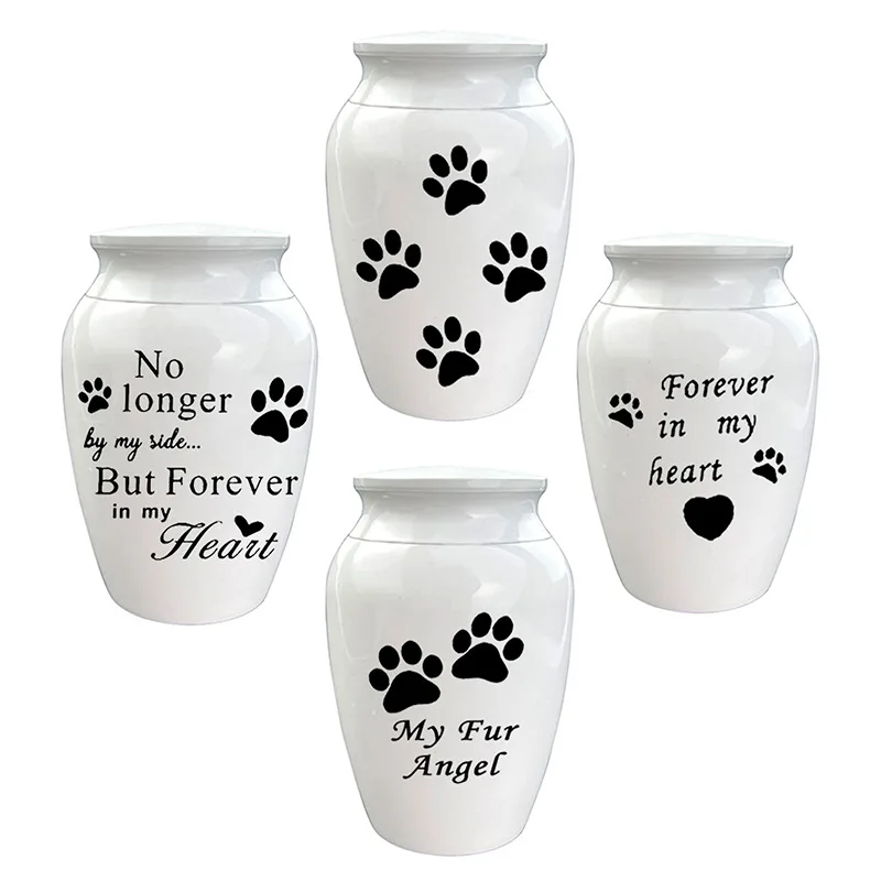 

Memorial Pet Urn Ash Aluminum Alloy MINI Coffin Cat Dog Urn Jar Paw Print Decorative Coffin Love Pet Burial Supplies