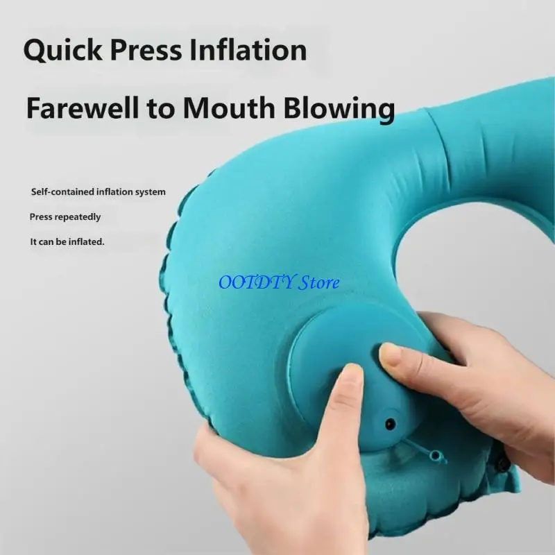 367A Quick Inflation Neck Pillow Portable for Traveler and Workers Supportive Ergonomic Designs Foldable