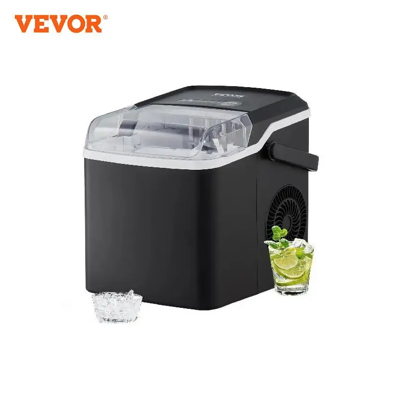 VEVOR Machine à Glaçons Portable de Comptoir 12kg/24h 9 Glaçons en 7 Minutes Appareil de Préparation de Glaçons Capacité de Stockage 0,6 kg Qualité Alimentaire Auto-Nettoyant pour Maison Cuisine Bar