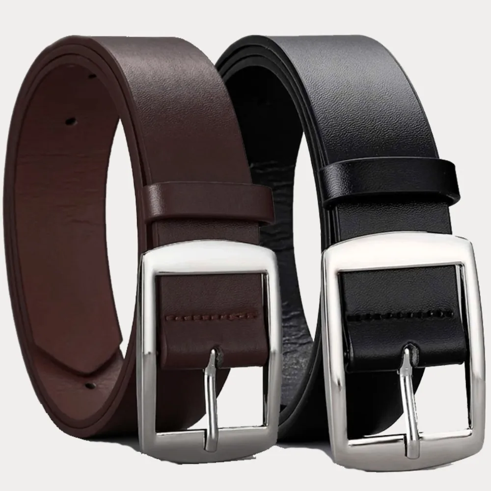 

Business Luxury PU Leather Belt Casual Famous Brand Designer Metal Pin Buckle Waistband Versatile Waist Strap