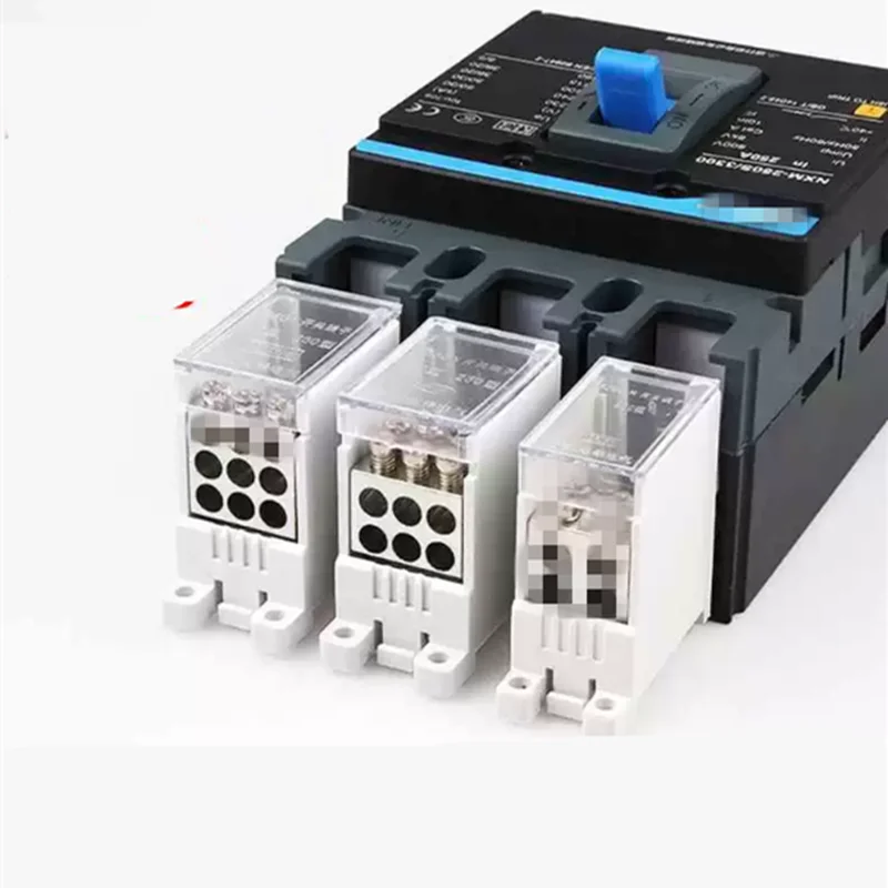 3 pcs/lot 1 to 6 Branches Circuit Breaker Switch Terminal Block for 250A MCCB 4-16MM2 Wire Connector