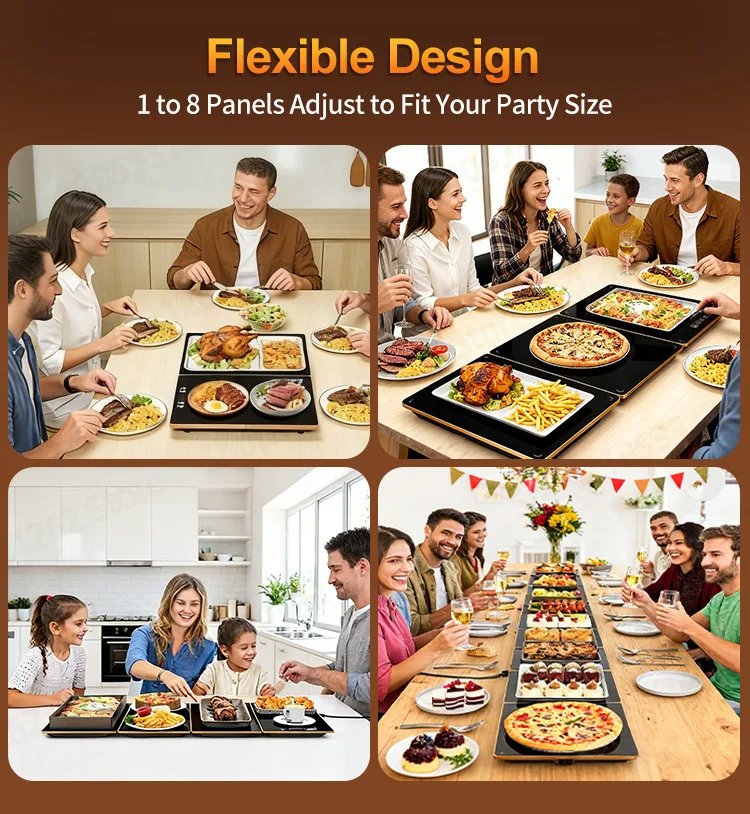 Splicing Electric Hot Plate Food Heating Plate Portable Hot Cutting Board Constant Temperature Dining Table Heating Board