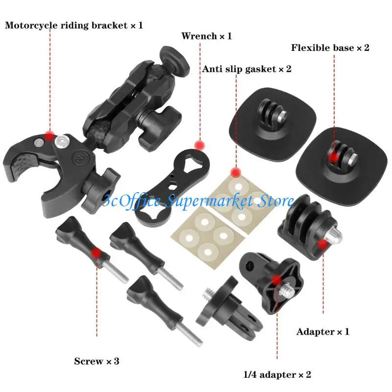 

E1PA Secure Mount Bracket for Action Cameras Clamp Mount Enhances Filming Experience Easy to Use Recording Solution