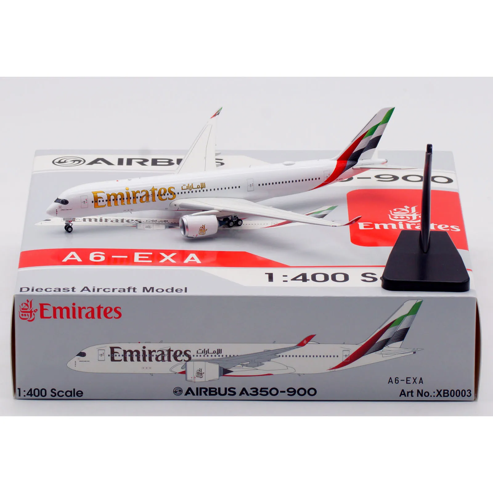 

Коллекционный самолет из сплава XB0003, подарок авиации 1:400 Emirates Airbus A350-900, литая под давлением модель самолета A6-EXA, трактор и подставка