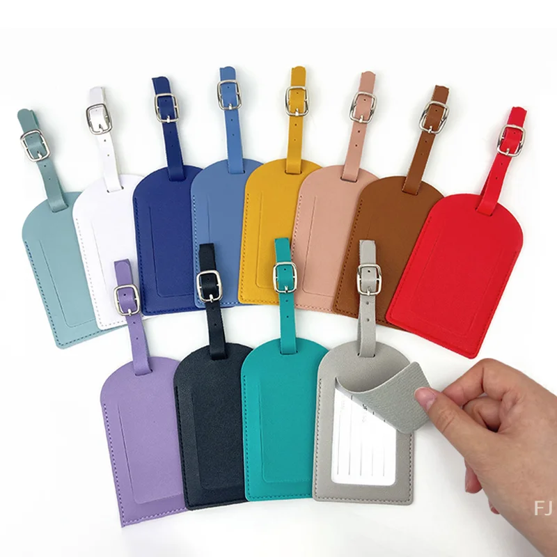 

[YU]Creative PU Leather Luggage Tag Business And Travel Suitcase Anti-lost Flip Luggage Tag