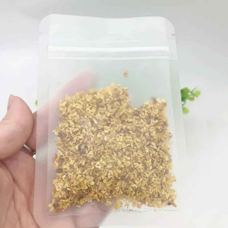 50Pcs/ Lot 16*24cm Matte Transparent PE Poly Valve Reclosable Storage Bag Candy Nuts Frosted Clear Ziplock Plastic Package Pouch