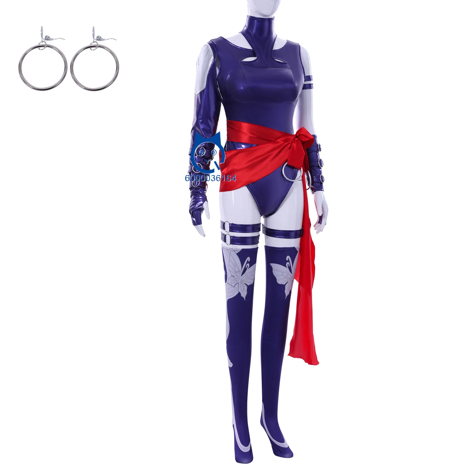 Popular Game Cosplay Costume Psylocke Role Playing Anime Sexy Purple Jumpsuit for Women Comic Con Halloween Party Suit with Sock