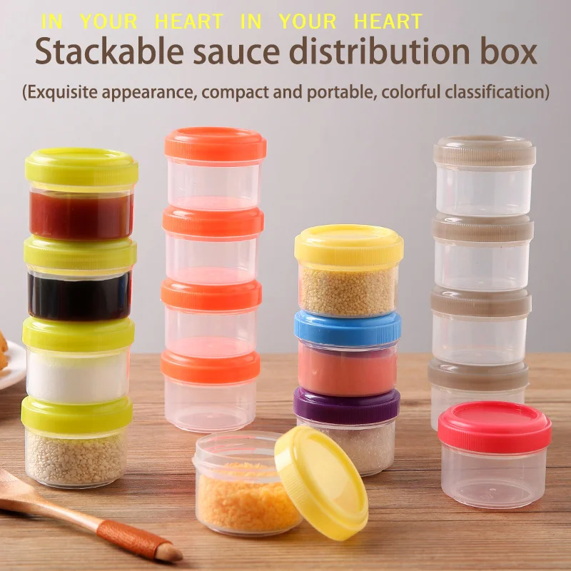 【X】4Pcs 35ml Salad Dressing Containers To Go Plastic Twist Top Sauce Condiment Container With Lid Lunch Box Accessories