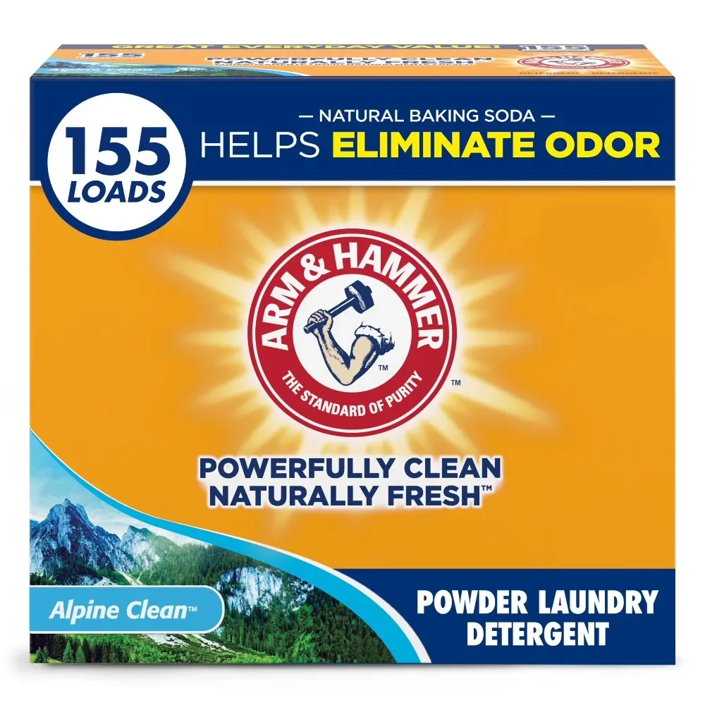 Powder Laundry Detergent Alpine Clean 9.56 lb 155 Loads High Efficiency Laundry Soap Fresh Scent Heavy Duty Cleaning Washing Machine Compatible