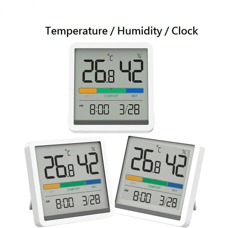 Miiiw Mute Temperature And Humidity Clock Home Indoor High-precision Baby Room C/F Temperature Monitor Huge LCD Screen