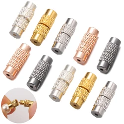 20pcs Brass Screw Clasps Cord End Caps Tip Connector Closure  Lock For DIY for Bracelet Necklace Jewelry Making Materials Supply