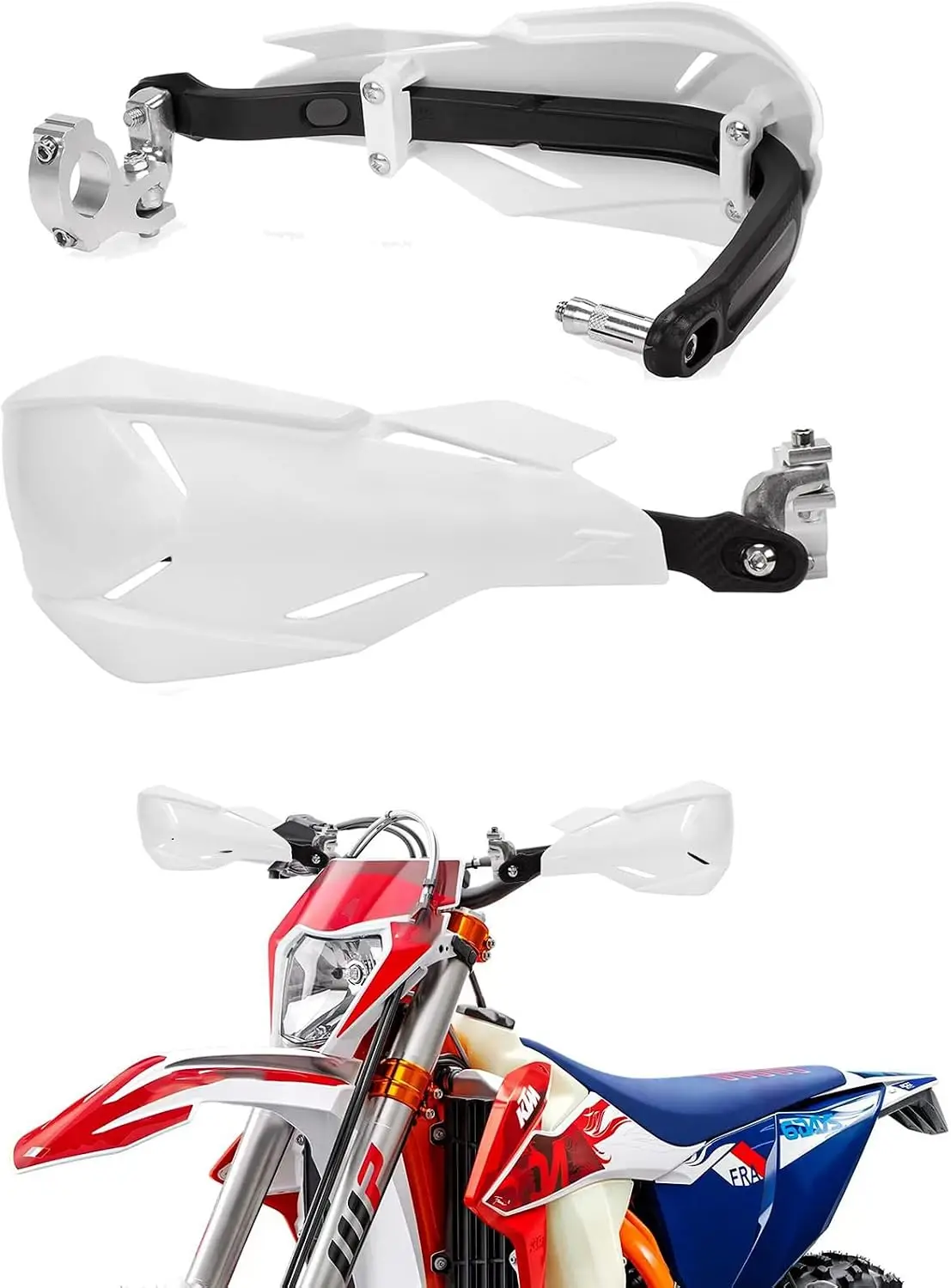 Motorcycle Handguards for Dirt Bike, Pit Bike, Motocross, Enduro and Supermoto Racing, Fits 7/8'' and 1 1/8'' Bars