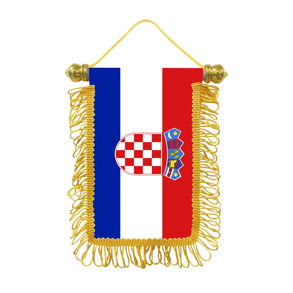 Croatia small hanging flag 10x15cm triangular flag car decoration hanging flag double-sided pattern with suction cup