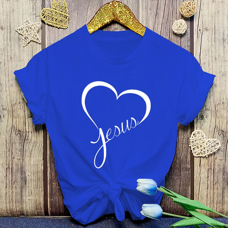 New Hot Christianity Jesus Love Print T-Shirts Women Men Summer Casual T-Shirts O Neck Short-Sleeved T-Shirts Fashion Shirts Tee