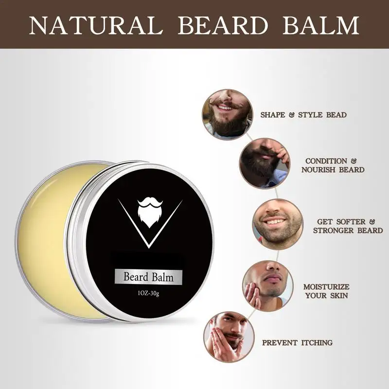 30g Natural Men Beard wax Softening Conditioning Wax Prevents Beard Dryness Grooming Accessories Wholesale Dropshipping