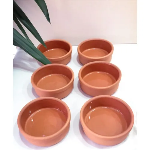 E-Koc Trade Sütlaçlık 6'lı Suit Hollow Glazed Earthen Bowl Standard Size