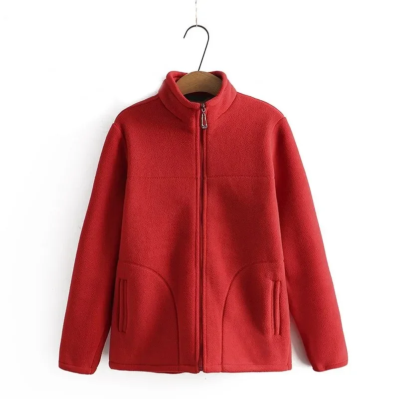 

Mid-aged Fleece Coat Winter Sports Sweatshirt Mother Jacket Winter Coat Velvet Warm Female Cotton Padded Jacket Outerwear