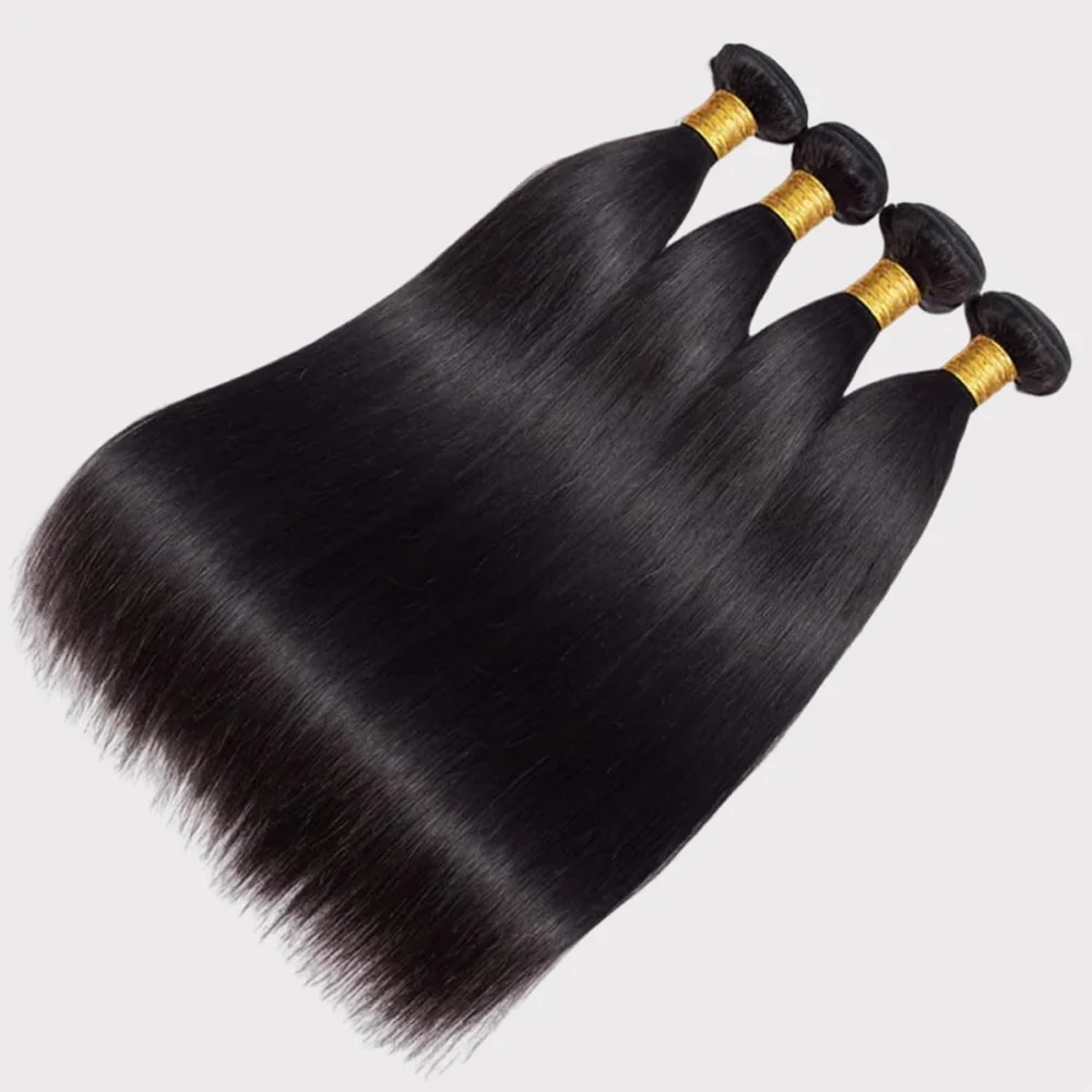 Straight Human Hair Bundles Brazilian Remy Hair Weave Bundles Double Machine Weft Bundles Human Hair Tissage Cheveux Humains