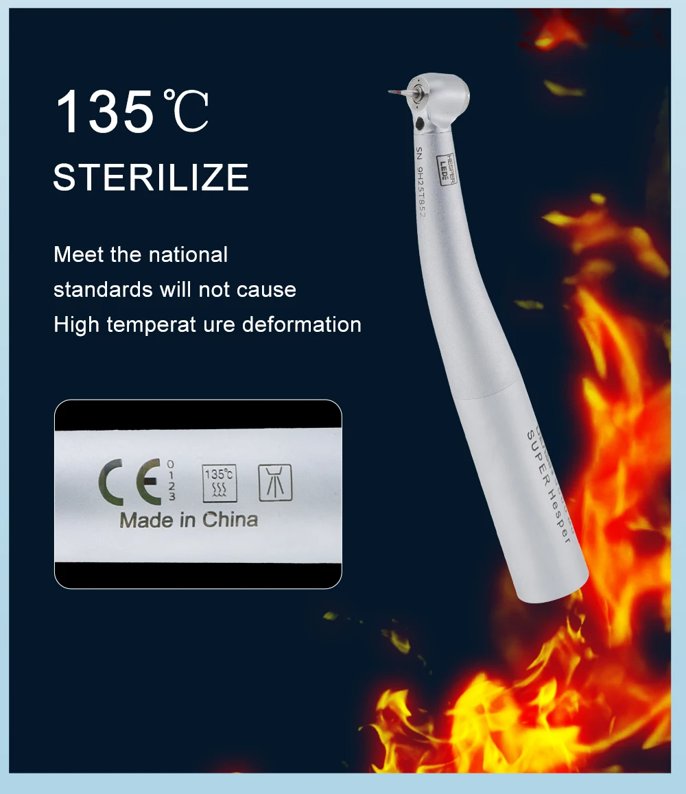 HOT Dental Mini-Kopf Faseroptik LED-Leuchten 9000L Hochgeschwindigkeits-Handstück für Kinder Kurzer Schaft Bohrer Zahnarzt-Werkzeug Ausrüstung – Detail 6
