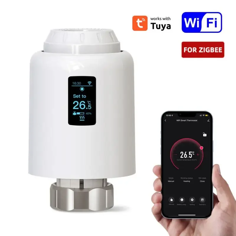 Tuya WiFi/Zigbee Smart Thermostat TRV Programmable Radiator Actuator Underfloor Heating Control Valve Support Alexa Google Home