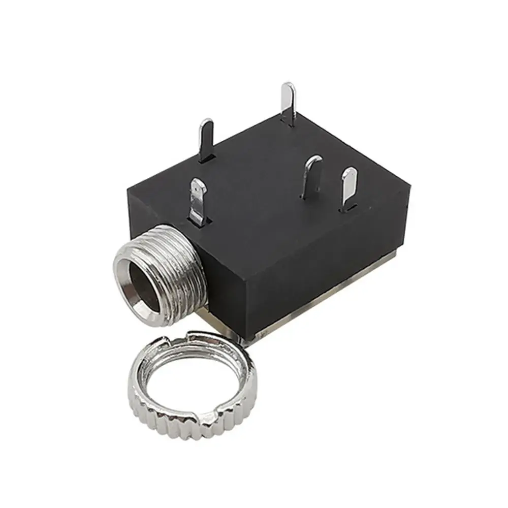 10Pcs 5Pin PJ-324M Audio Jack With Nut Solder Pin 3.5mm Headphone Panel Mount PJ324M Interface Stereo Audio Jack