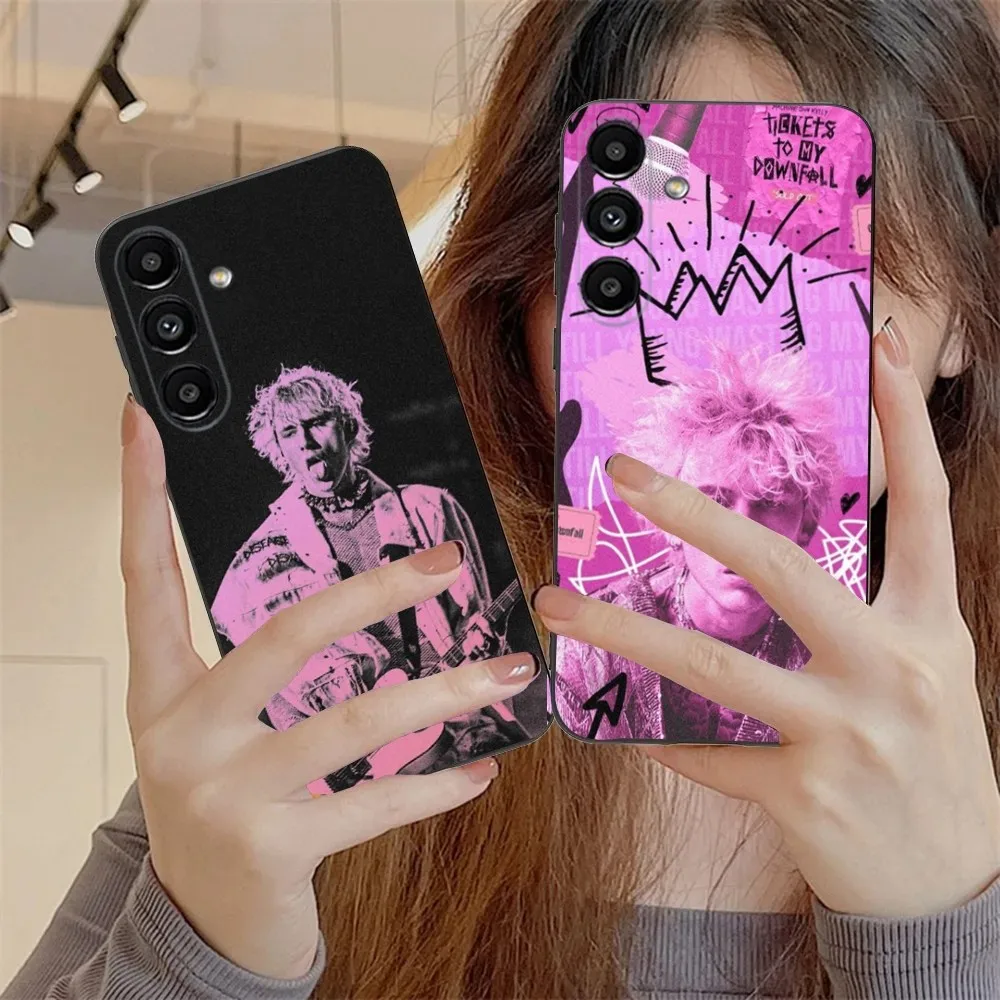 Funda de teléfono m-machine Gun k-kelly MGK para Samsung S24,S21,S22,S23,S30,Ultra,S20,Plus,Fe,Lite,Note,10,9 funda suave negra 5G