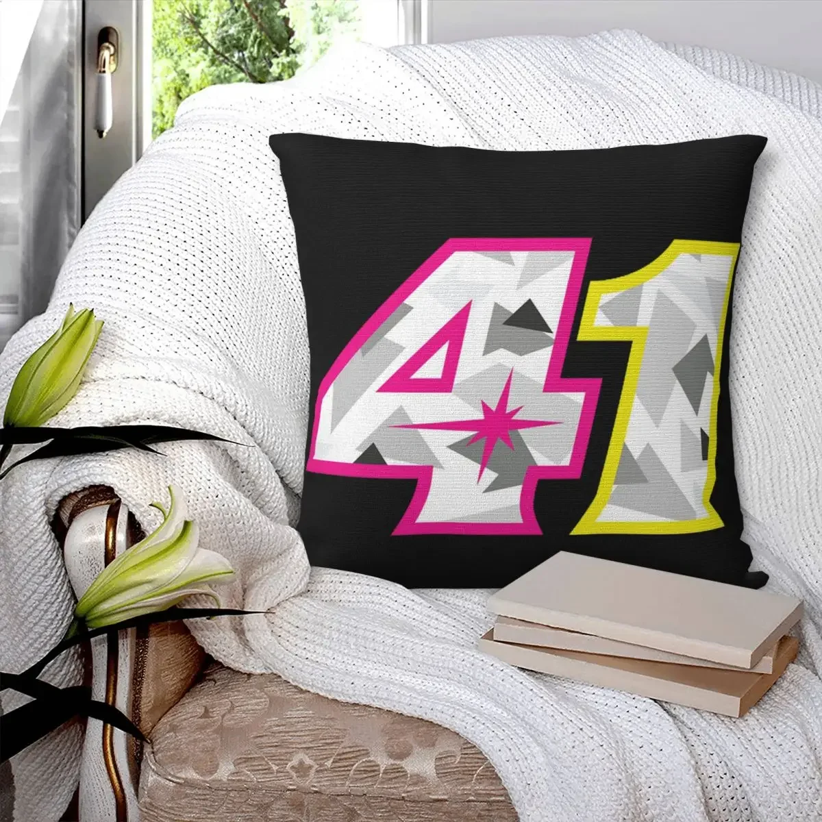 

Aleix Espargaro Number 41 Square Pillowcase Pillow Cover Polyester Cushion Zip Decorative Comfort Throw Pillow for Home Car