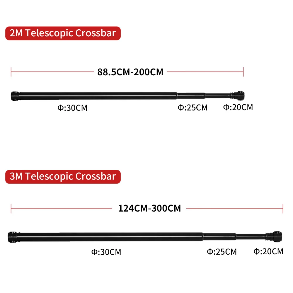 

SH Telescopic Crossbar 2m/ 3M Telescopic Rod Suitable For Backstand Stand Adjustable Lamp Holders/ C stand Photo Studio Kits